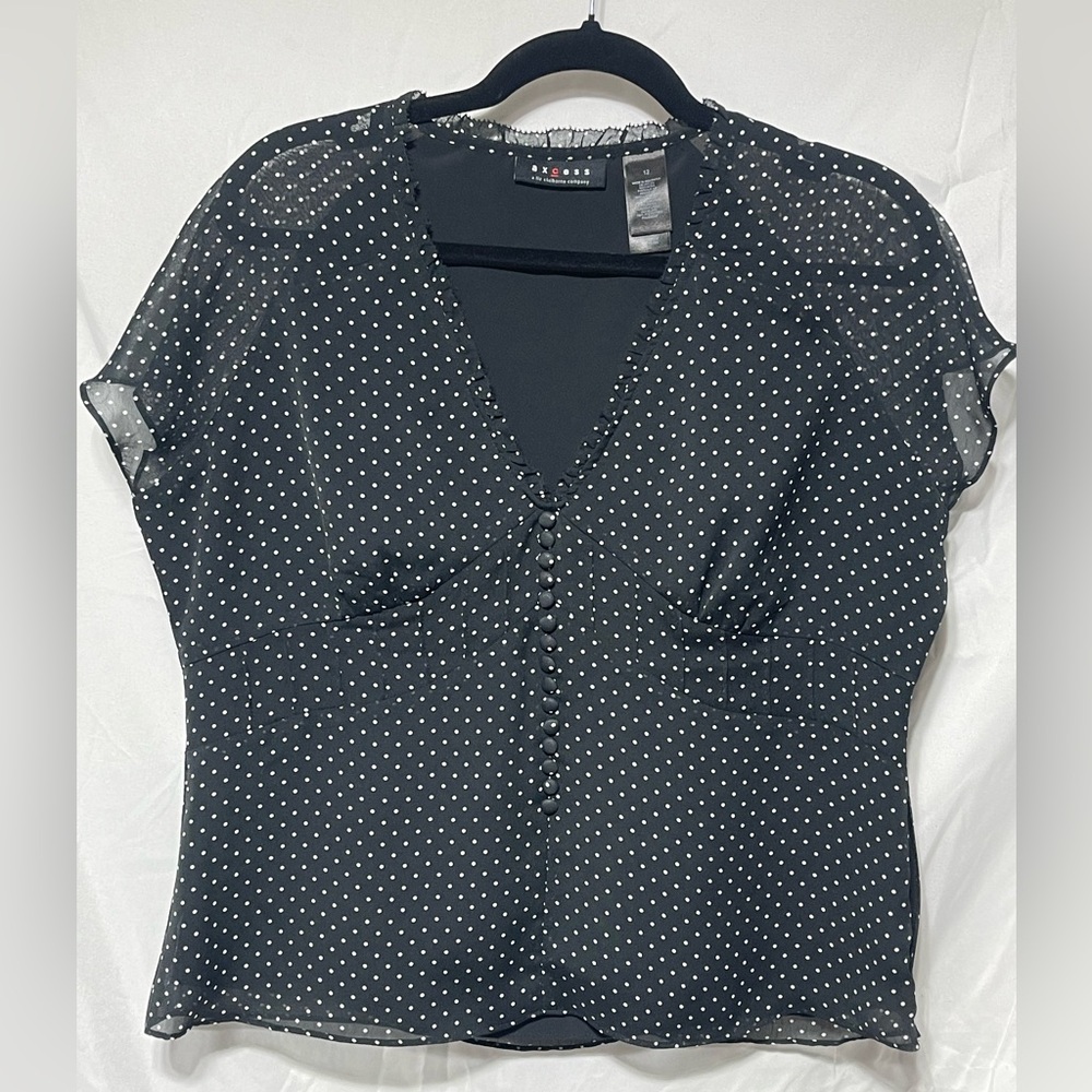 Access lined sheer peplum flowy top side zipper